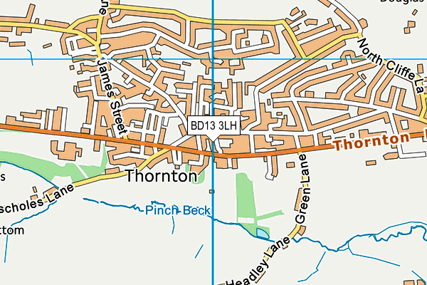 BD13 3LH map - OS VectorMap District (Ordnance Survey)