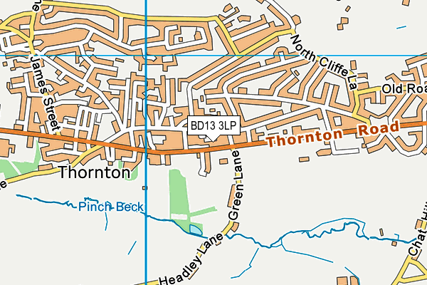 Bronte Fitness Club (Closed) map (BD13 3LP) - OS VectorMap District (Ordnance Survey)