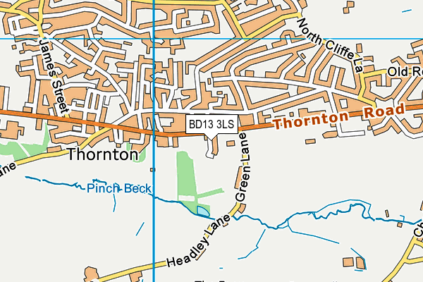 BD13 3LS map - OS VectorMap District (Ordnance Survey)