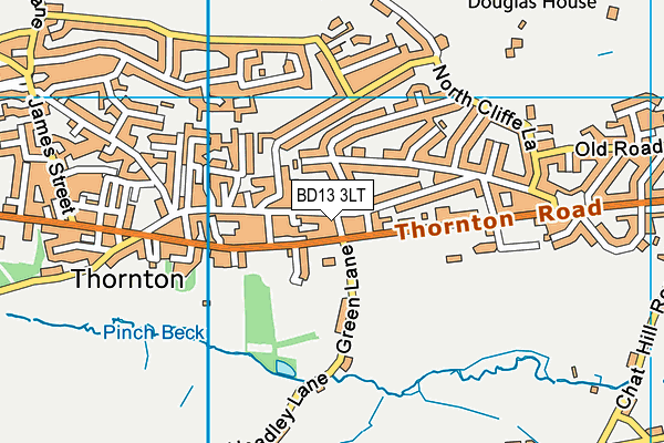 BD13 3LT map - OS VectorMap District (Ordnance Survey)