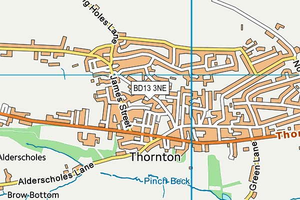 BD13 3NE map - OS VectorMap District (Ordnance Survey)