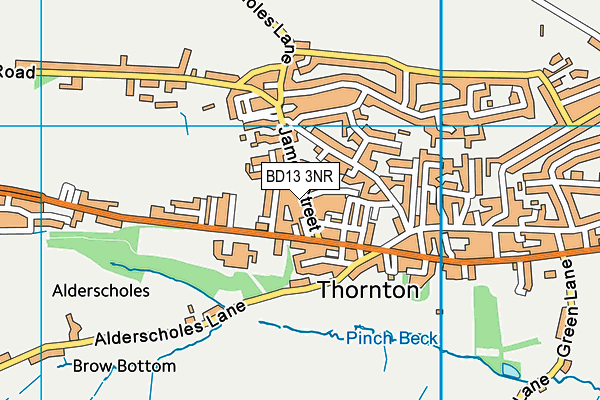 BD13 3NR map - OS VectorMap District (Ordnance Survey)