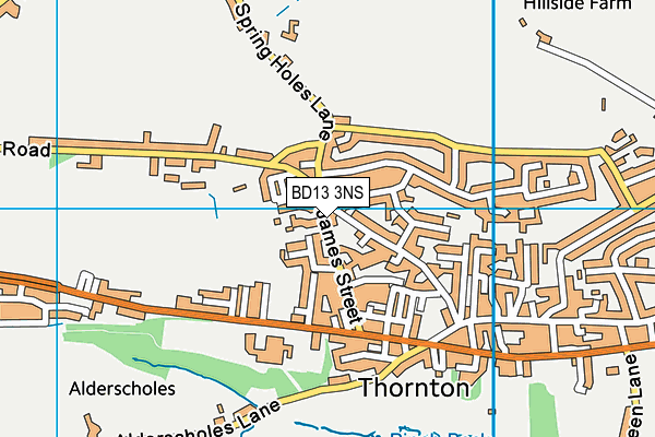 BD13 3NS map - OS VectorMap District (Ordnance Survey)