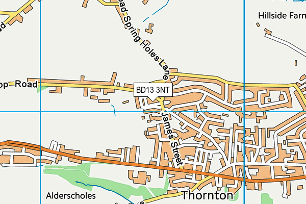 BD13 3NT map - OS VectorMap District (Ordnance Survey)