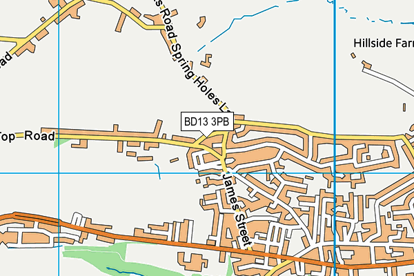 BD13 3PB map - OS VectorMap District (Ordnance Survey)