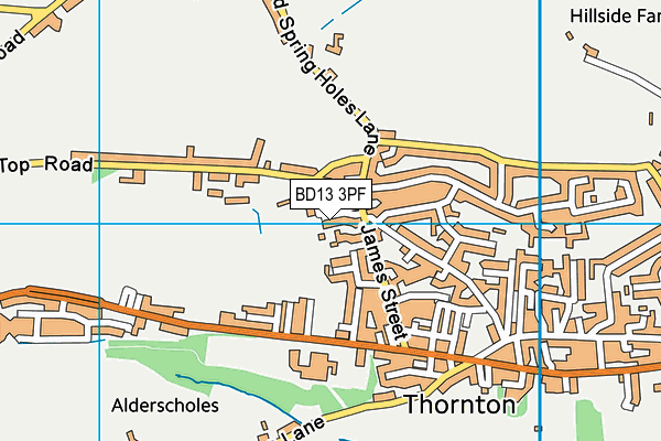 BD13 3PF map - OS VectorMap District (Ordnance Survey)