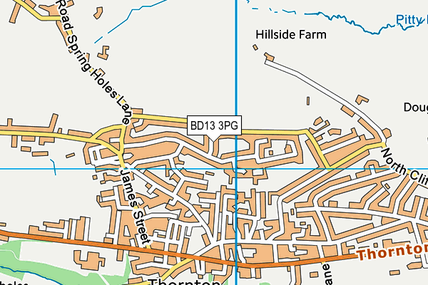 BD13 3PG map - OS VectorMap District (Ordnance Survey)