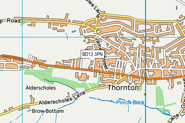 BD13 3PN map - OS VectorMap District (Ordnance Survey)