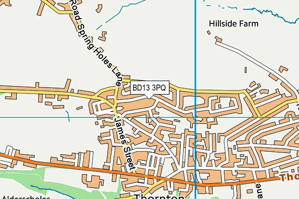 BD13 3PQ map - OS VectorMap District (Ordnance Survey)