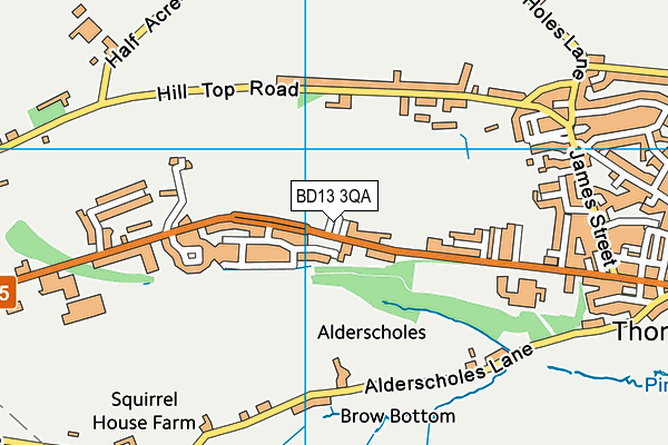BD13 3QA map - OS VectorMap District (Ordnance Survey)