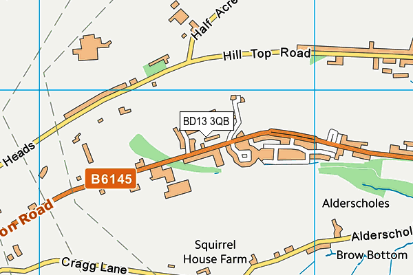 BD13 3QB map - OS VectorMap District (Ordnance Survey)