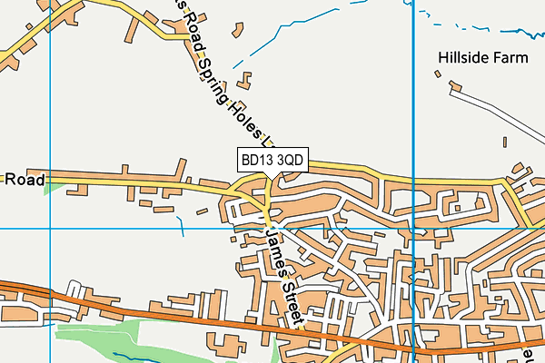 BD13 3QD map - OS VectorMap District (Ordnance Survey)