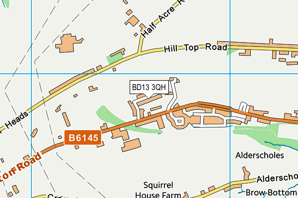 BD13 3QH map - OS VectorMap District (Ordnance Survey)