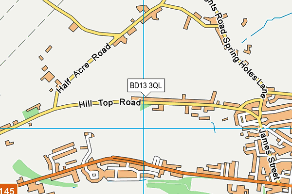 BD13 3QL map - OS VectorMap District (Ordnance Survey)