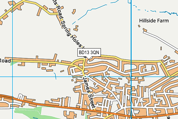 BD13 3QN map - OS VectorMap District (Ordnance Survey)