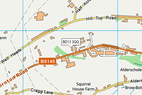 BD13 3QQ map - OS VectorMap District (Ordnance Survey)