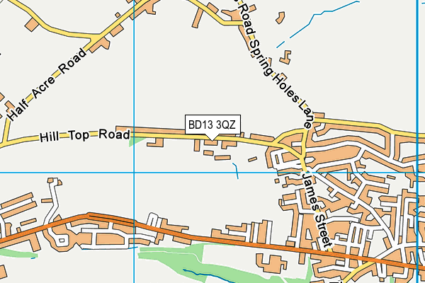 BD13 3QZ map - OS VectorMap District (Ordnance Survey)