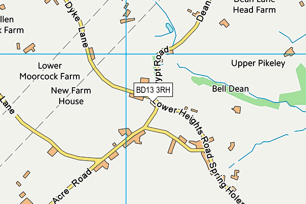 BD13 3RH map - OS VectorMap District (Ordnance Survey)