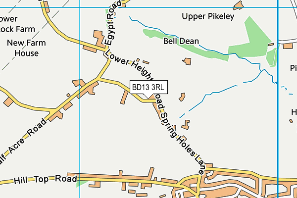 BD13 3RL map - OS VectorMap District (Ordnance Survey)