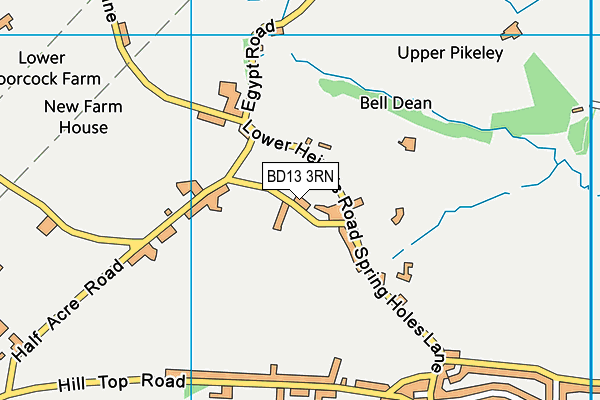 BD13 3RN map - OS VectorMap District (Ordnance Survey)