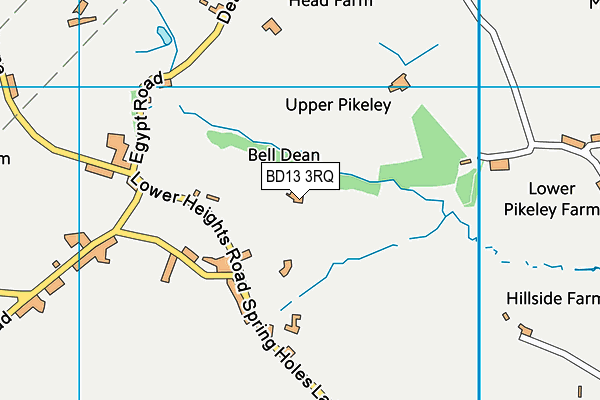 BD13 3RQ map - OS VectorMap District (Ordnance Survey)