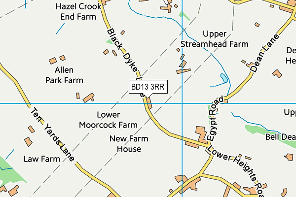 BD13 3RR map - OS VectorMap District (Ordnance Survey)