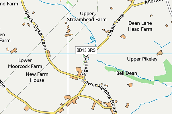 BD13 3RS map - OS VectorMap District (Ordnance Survey)