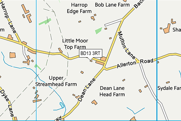 BD13 3RT map - OS VectorMap District (Ordnance Survey)