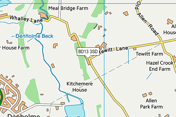 BD13 3SD map - OS VectorMap District (Ordnance Survey)