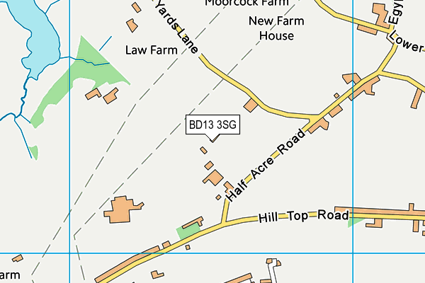 BD13 3SG map - OS VectorMap District (Ordnance Survey)