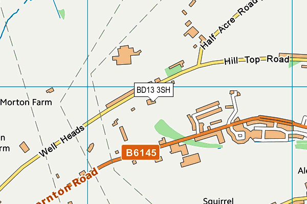 BD13 3SH map - OS VectorMap District (Ordnance Survey)
