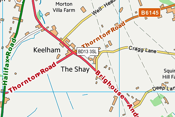 BD13 3SL map - OS VectorMap District (Ordnance Survey)