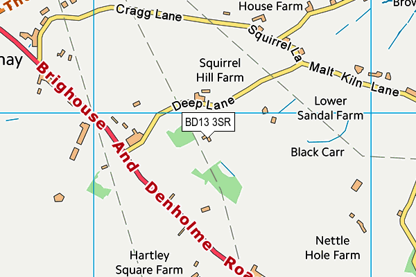 BD13 3SR map - OS VectorMap District (Ordnance Survey)