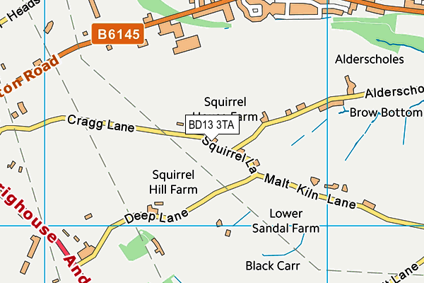 BD13 3TA map - OS VectorMap District (Ordnance Survey)