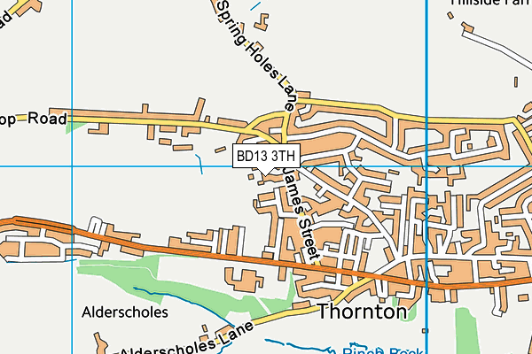 BD13 3TH map - OS VectorMap District (Ordnance Survey)