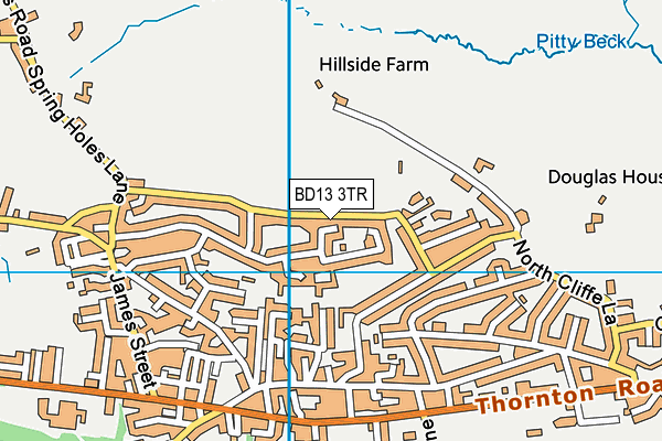 BD13 3TR map - OS VectorMap District (Ordnance Survey)