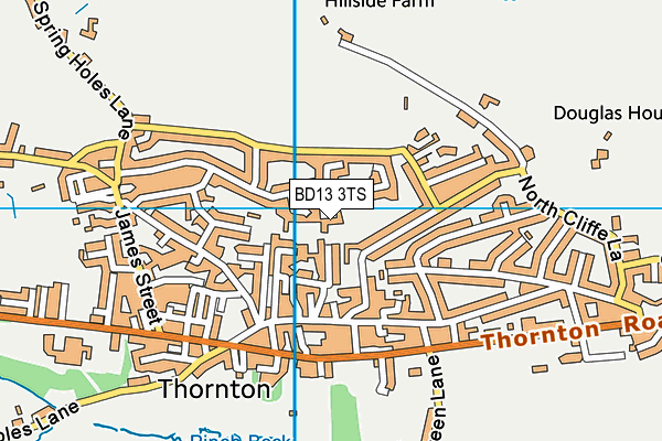 BD13 3TS map - OS VectorMap District (Ordnance Survey)