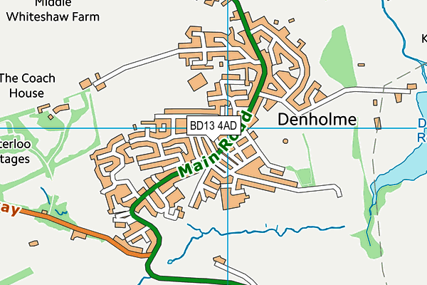 BD13 4AD map - OS VectorMap District (Ordnance Survey)