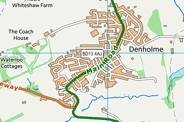 BD13 4AJ map - OS VectorMap District (Ordnance Survey)