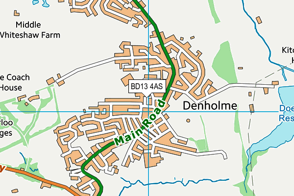 BD13 4AS map - OS VectorMap District (Ordnance Survey)