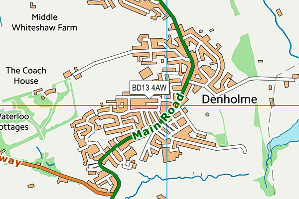 BD13 4AW map - OS VectorMap District (Ordnance Survey)