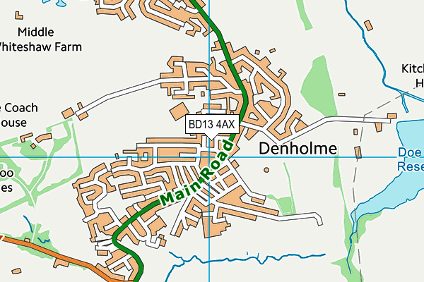 BD13 4AX map - OS VectorMap District (Ordnance Survey)