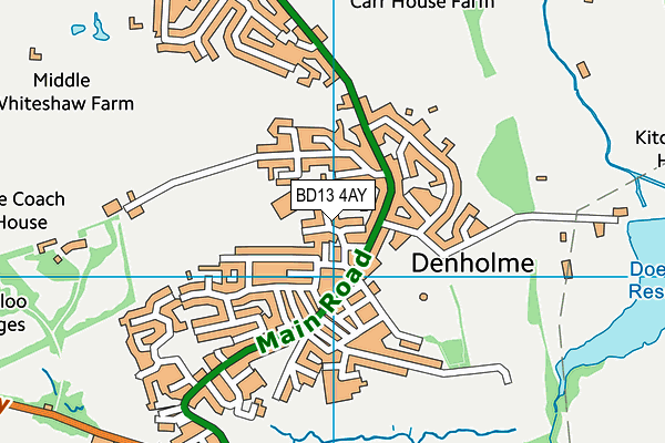 Denholme Primary School map (BD13 4AY) - OS VectorMap District (Ordnance Survey)