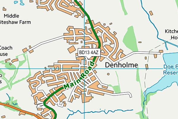 BD13 4AZ map - OS VectorMap District (Ordnance Survey)
