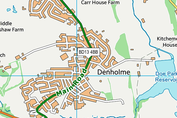 BD13 4BB map - OS VectorMap District (Ordnance Survey)