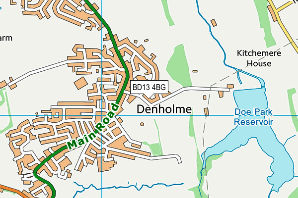 BD13 4BG map - OS VectorMap District (Ordnance Survey)