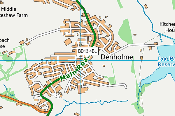 Denholme Mechanics Institute map (BD13 4BL) - OS VectorMap District (Ordnance Survey)