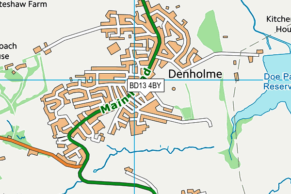 BD13 4BY map - OS VectorMap District (Ordnance Survey)