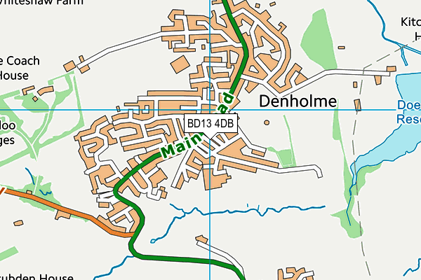 BD13 4DB map - OS VectorMap District (Ordnance Survey)