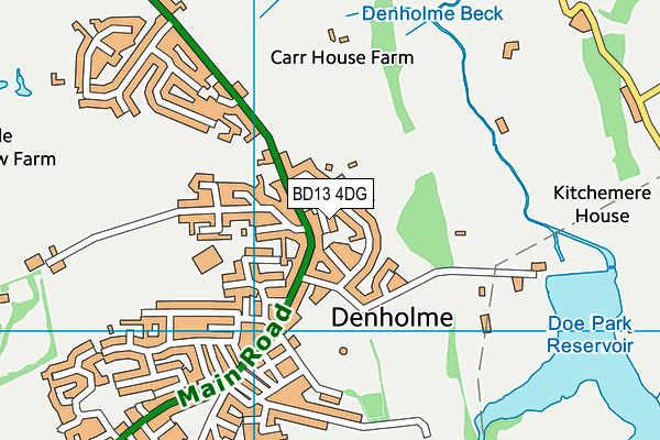 BD13 4DG map - OS VectorMap District (Ordnance Survey)